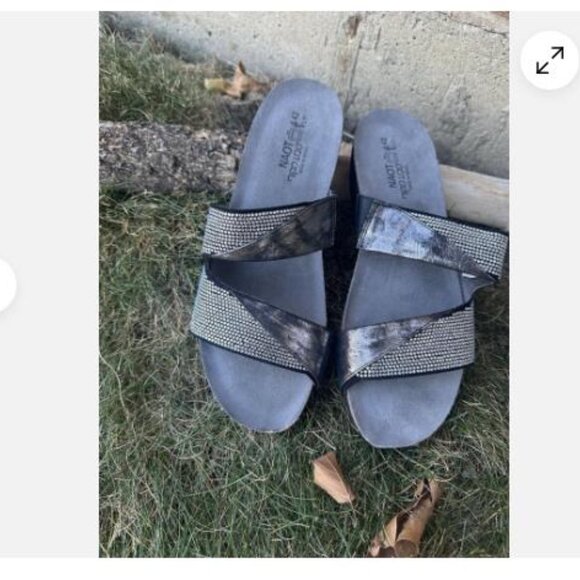Naot Mila Metallic Onyx Sandal Size 42 US 11 Black Silver Fast Shipping New - Picture 3 of 6
